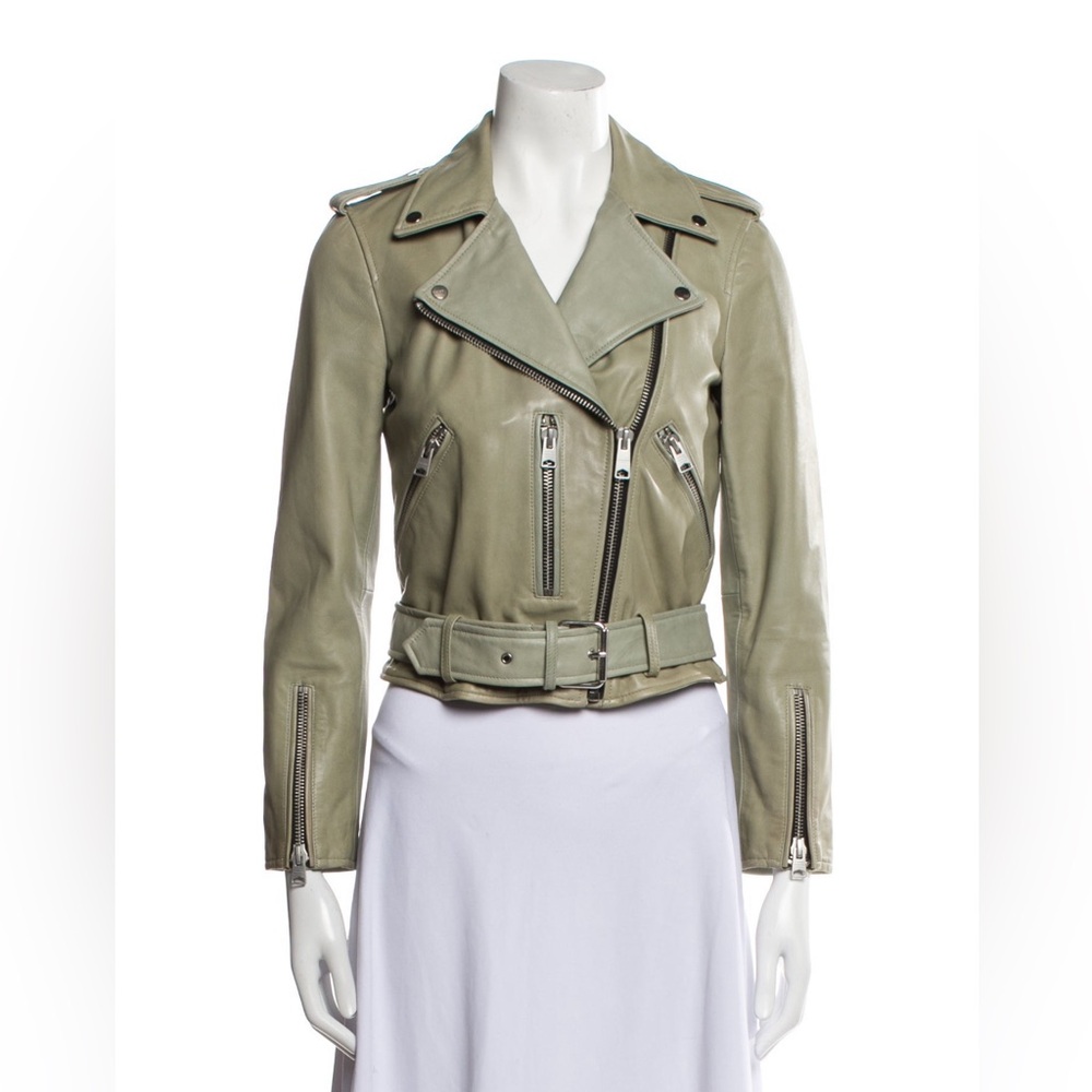 All Saints Olive Leather Jacket